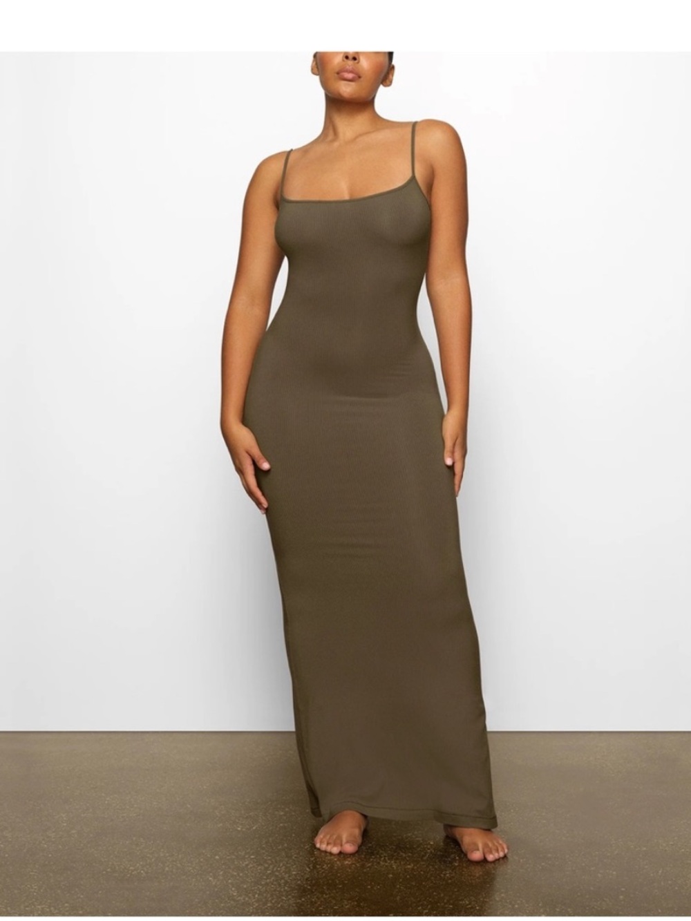 Skims Soft Lounge Ribbed Maxi Green